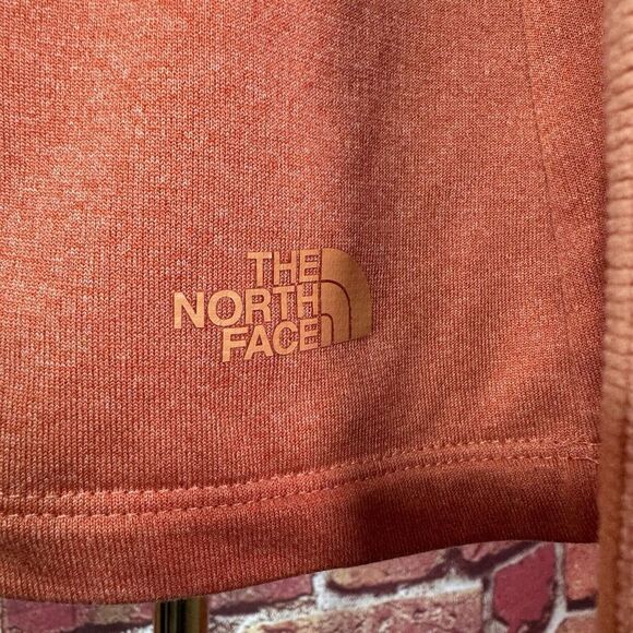 The North Face Women's Medium Pullover Orange Microfiber Quarter Zip‎ Vapor Wick - Picture 3 of 11